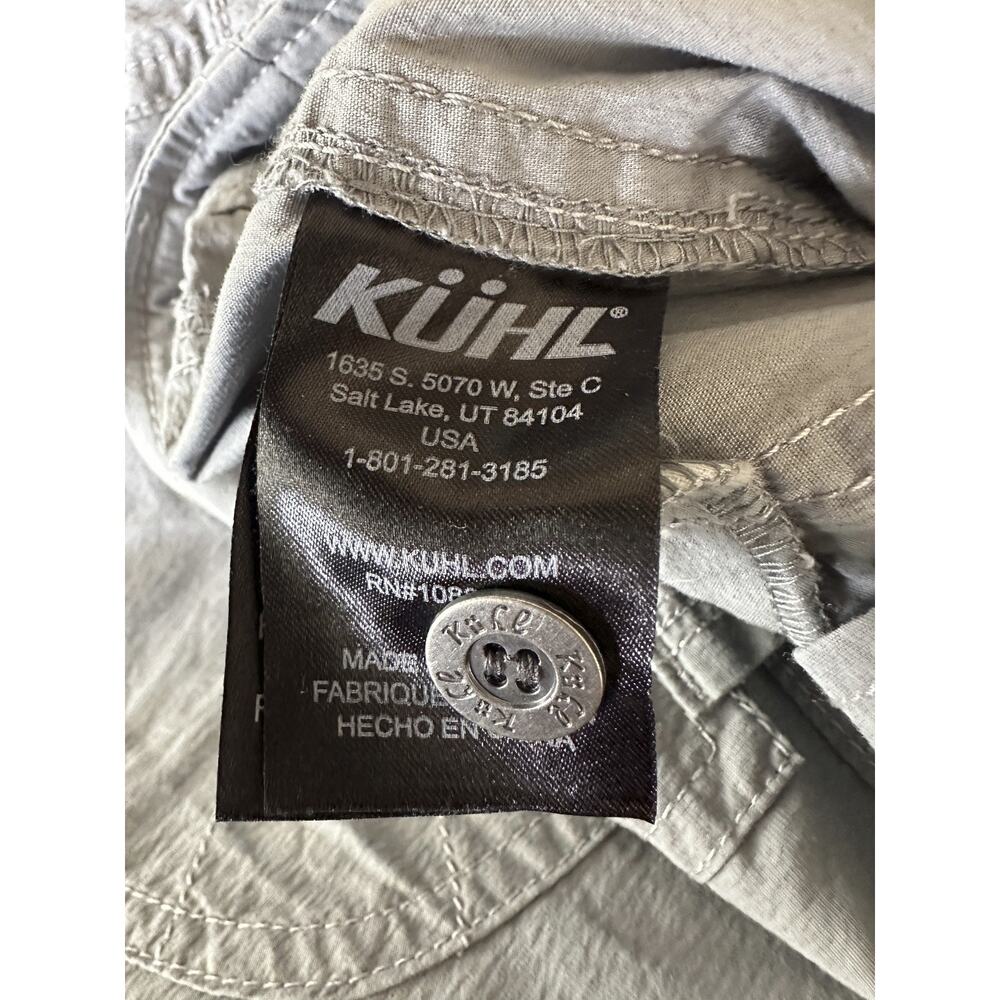 Kuhl Kontra Short Gray Cargo Convertible Roll Tab Adjustable Crop Womens Size 10 - Picture 7 of 13